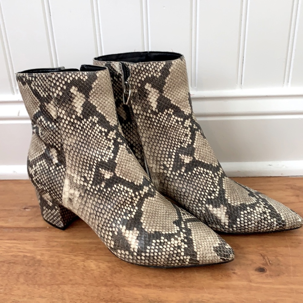 Dolce vita faux snake skin ankle booties